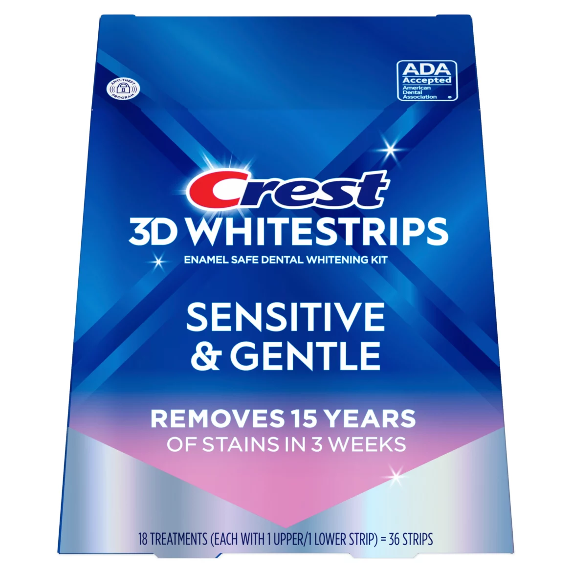 Crest 3D Whitestrips Sensitive & Gentle 36 Strips